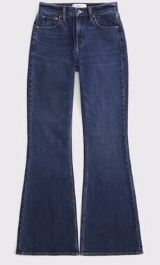 Abercrombie & Fitch High Rise Flare Jeans — 31 Short / 12P Dark Wash Fall Denim